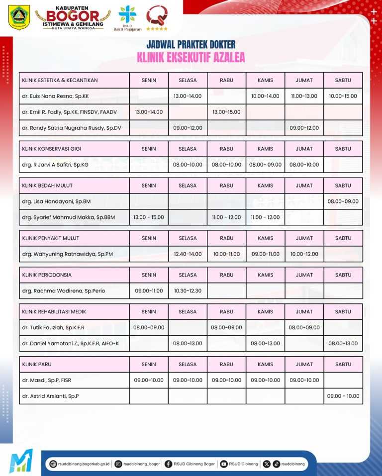 ✨ Jadwal Praktek Dokter Klinik Eksekutif Azalea Terupdate✨📅 Periode- September 2025📍 RSUD Bakt (2)
