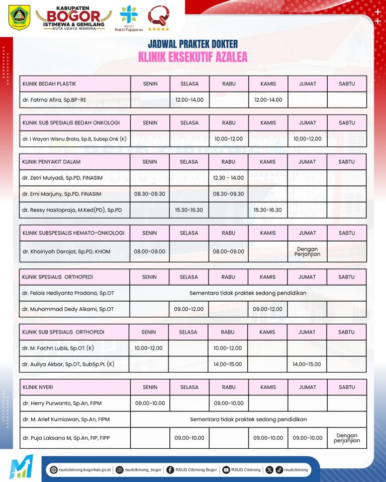 ✨ Jadwal Praktek Dokter Klinik Eksekutif Azalea Terupdate✨📅 Periode- September 2025📍 RSUD Bakt (4)