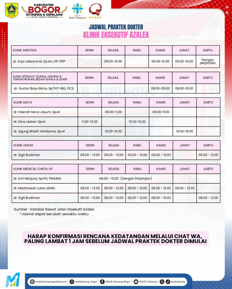 ✨ Jadwal Praktek Dokter Klinik Eksekutif Azalea Terupdate✨📅 Periode- September 2025📍 RSUD Bakt (5)